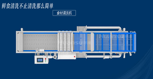 環(huán)速食材清洗機-設備整體俯視圖